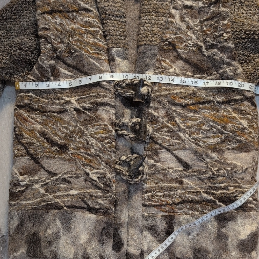 Stylish Knit Multi Textured Coat Made In Ireland - Picture 8 of 9